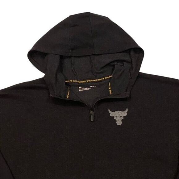 Under Armour Sweatshirt Womens Size Large Black Loose Hoodie Cropped Oversized - Picture 4 of 12